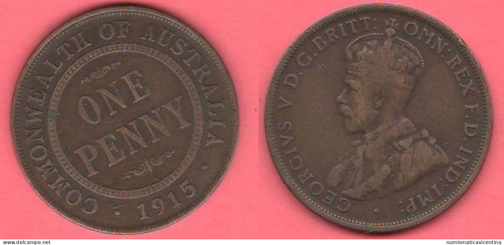Australia ONE PENNY 1915 H Australie King Georgius V° Bronze Coin - Penny