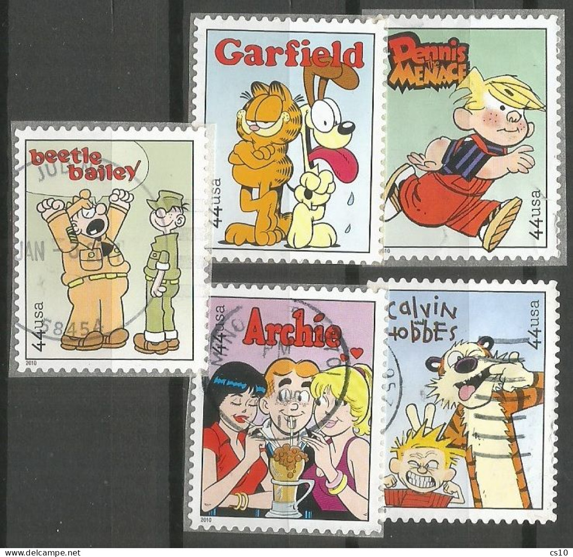 USA 2010 Comics - Sunday Funnies SC#4467/71 Cpl 5v Set VFU - Used Stamps
