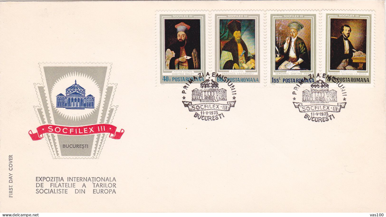 INTERNATIONAL PHILATELY EXHIBITION OF THE SOCIALIST COUNTRIES OF EUROPE 1973 BUCHAREST SOCFILEX III - FDC