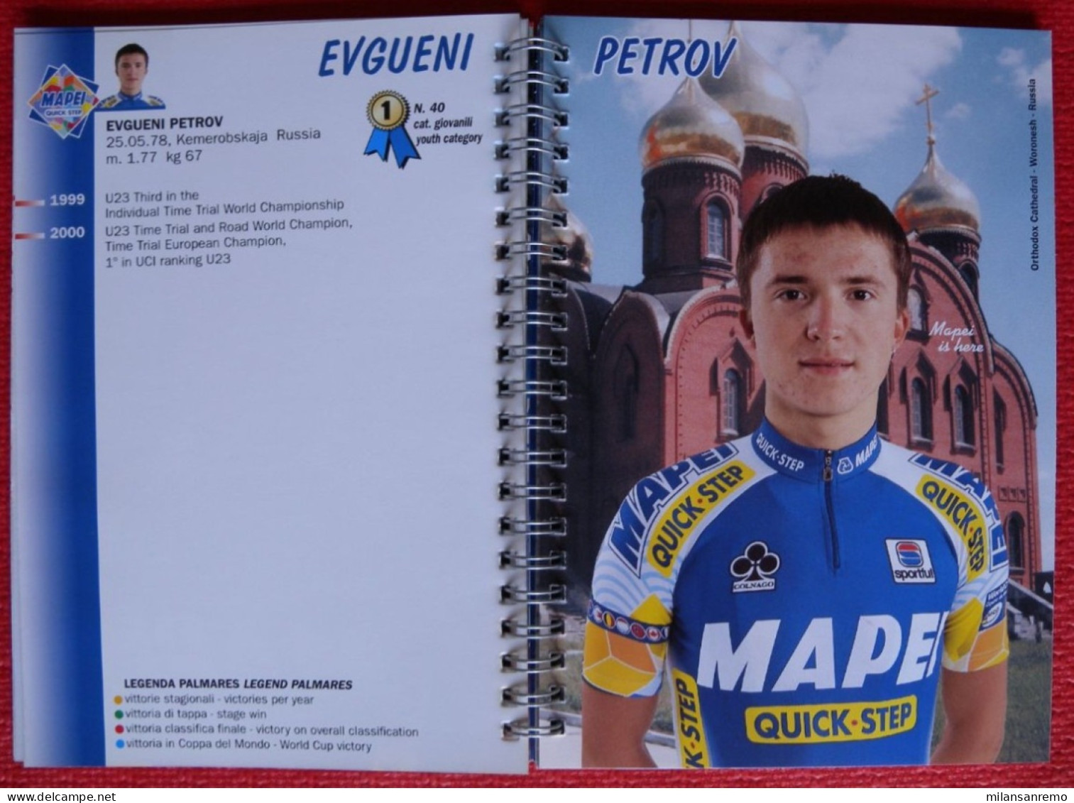 CYCLISME: CYCLISTE : LIVRET DE PRESENTATION EQUIPE MAPEI 2001 - Wielrennen