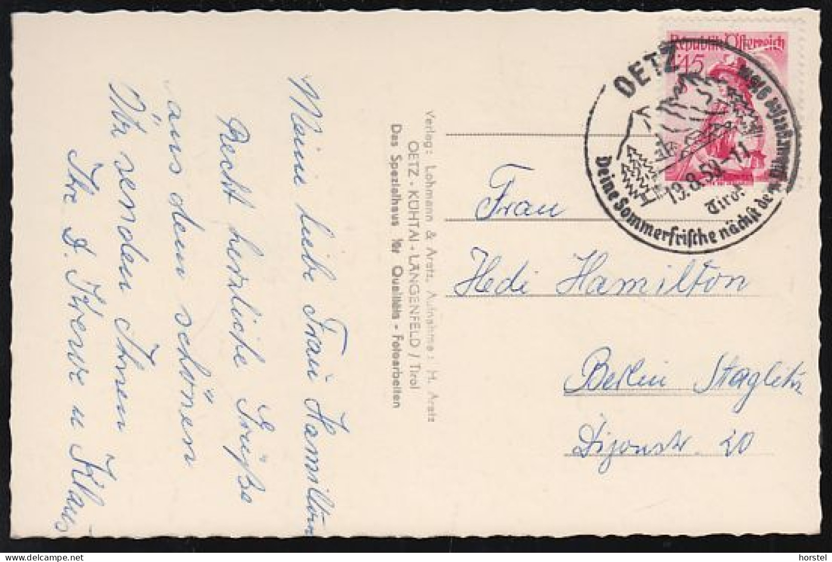 Austria - 6433 Oetz - Blick In's Oetztal - Nice Stamp 1959 - Oetz