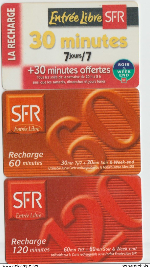 TC25 - 3 RECHARGES SFR, Pour 2 Euros - Non Classés