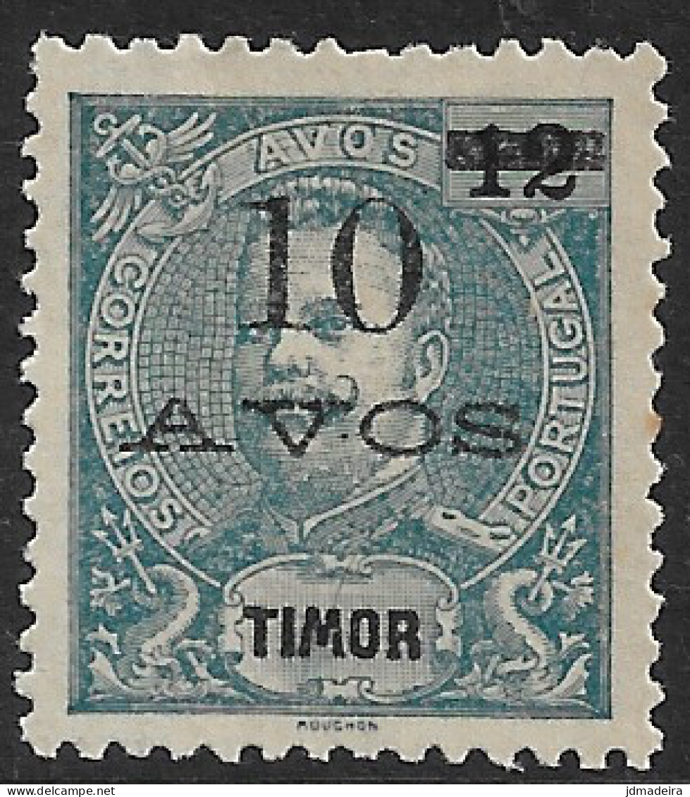 Timor – 1911 King Carlos Surcharged 10 Avos Over 12 Avos Mint Stamp - Timor