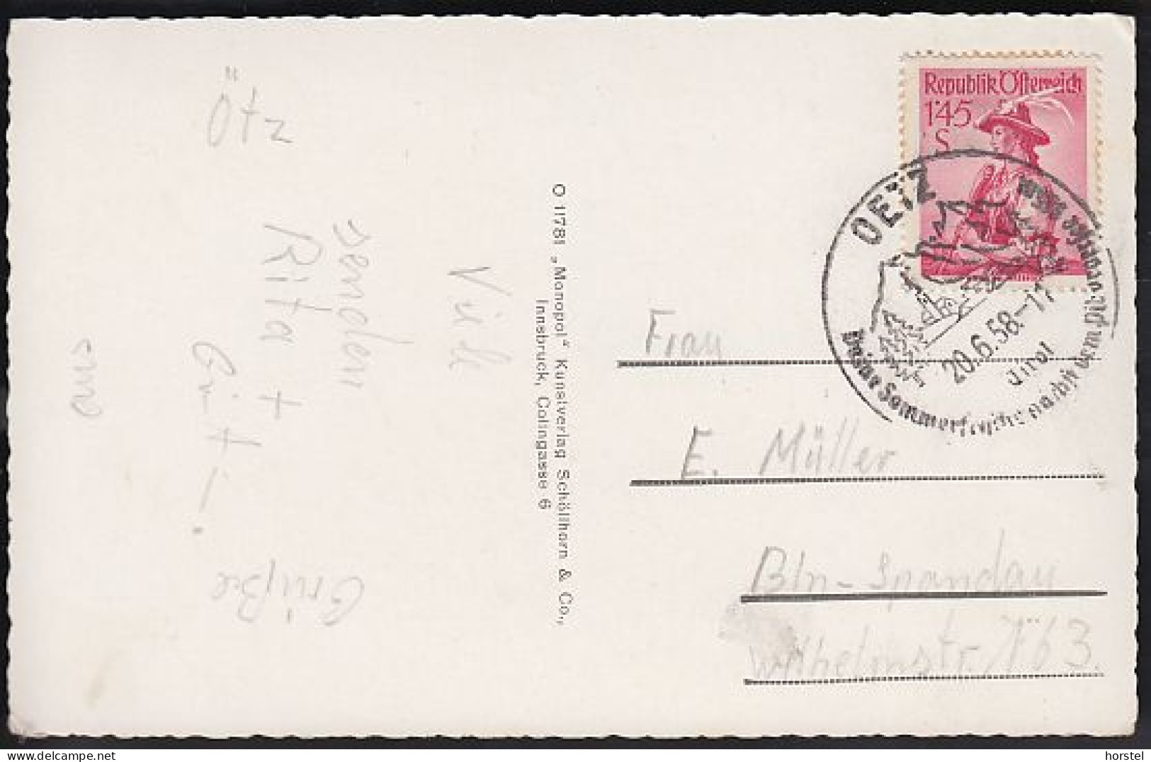 Austria - 6433 Oetz - Au Mit Acherkogl - Kirche - Nice Stamp 1958 - Oetz