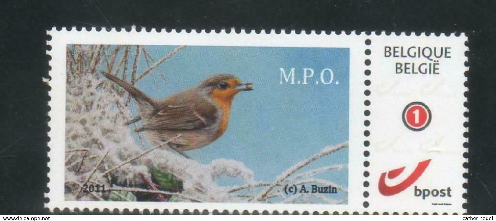 Duostamp / Mystamp : Buzin - MPO - Rouge Gorge - Timbre Autocollant - 2011 - Andere & Zonder Classificatie