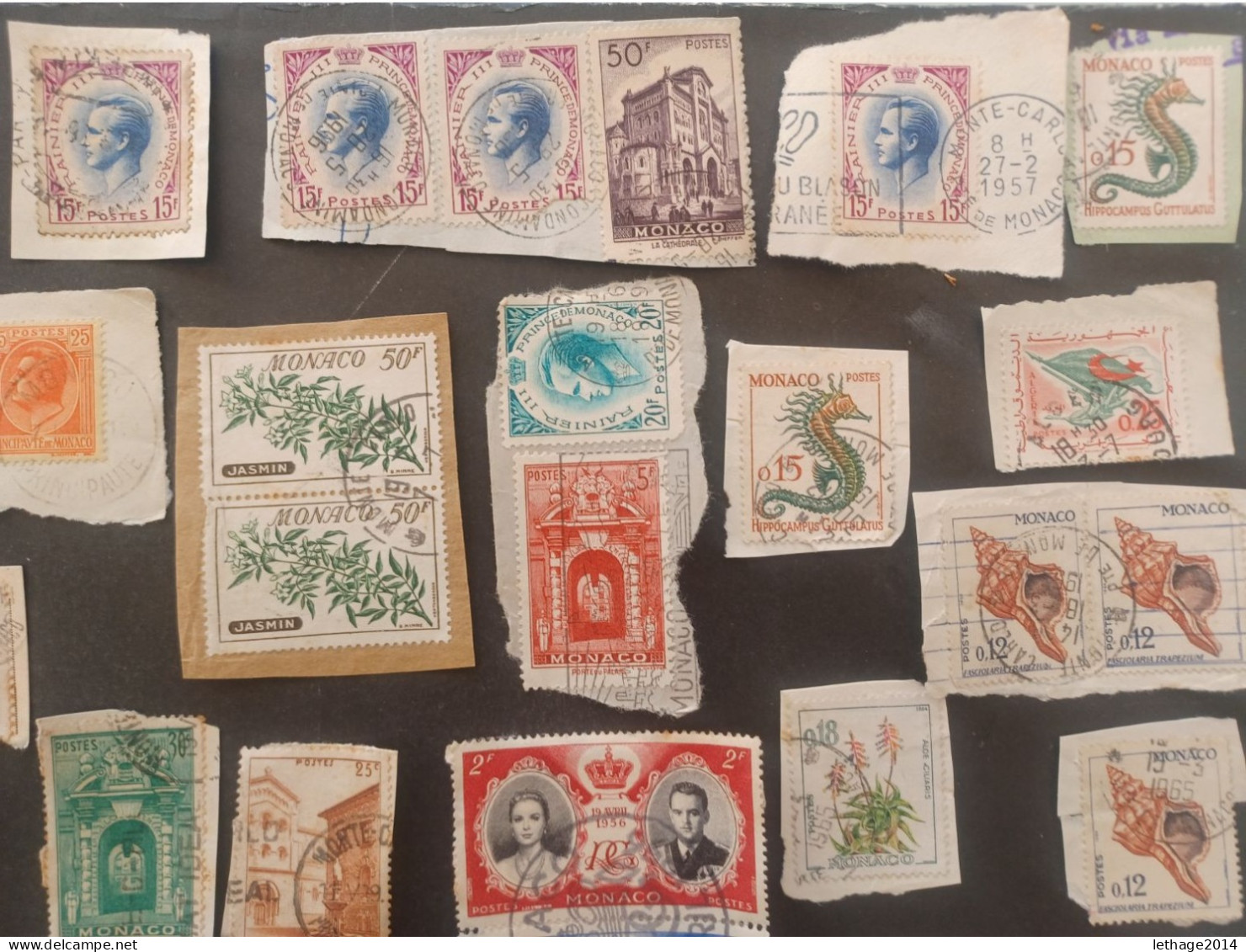 MONACO 1891 PRINCIPE ALBERTO YVERT N 16-22 17 SCANNERS + MANY FRAGMANT MNH OBLITERE STOCK LOT MIX  --- GIULY