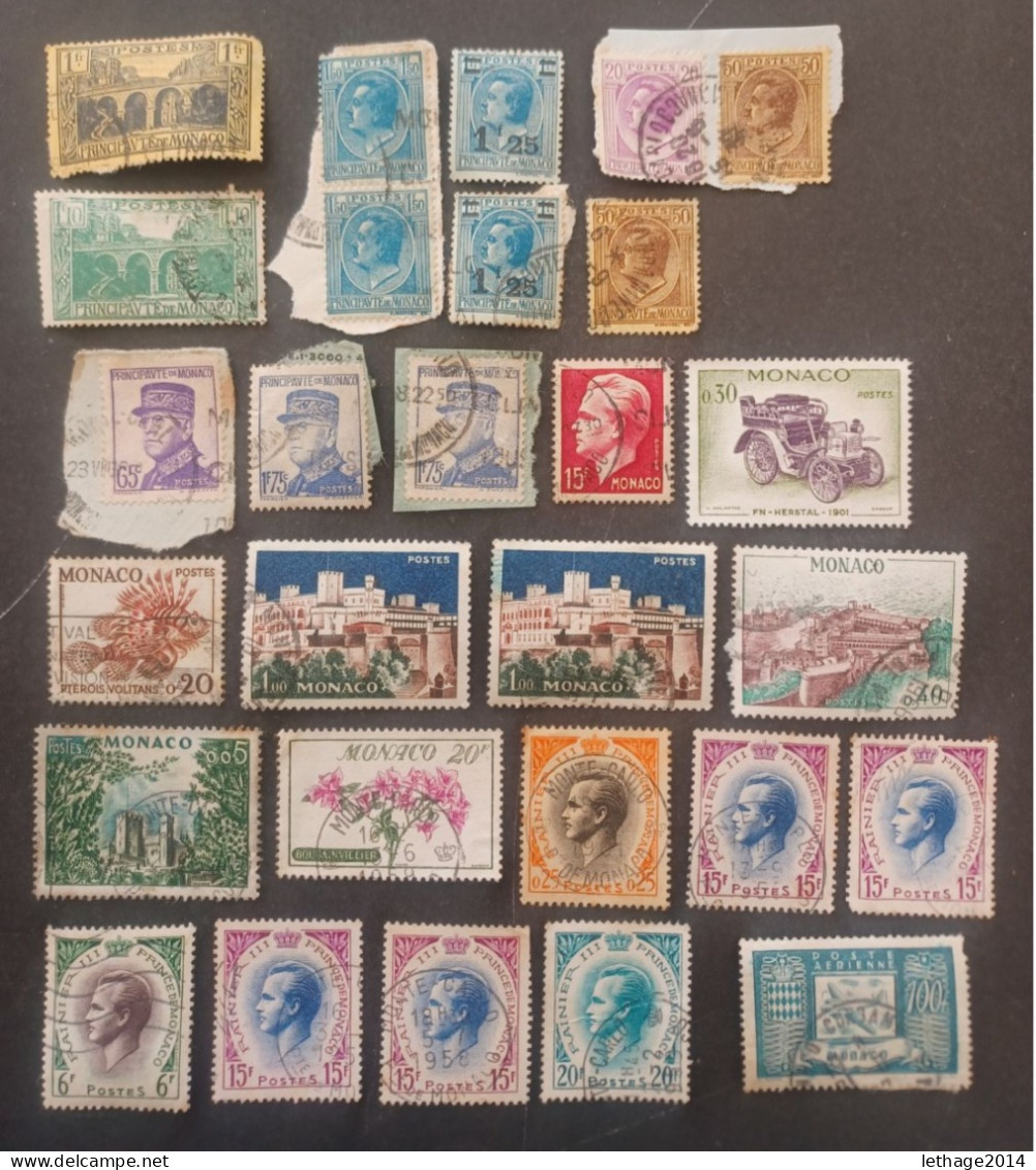 MONACO 1891 PRINCIPE ALBERTO YVERT N 16-22 17 SCANNERS + MANY FRAGMANT MNH OBLITERE STOCK LOT MIX  --- GIULY