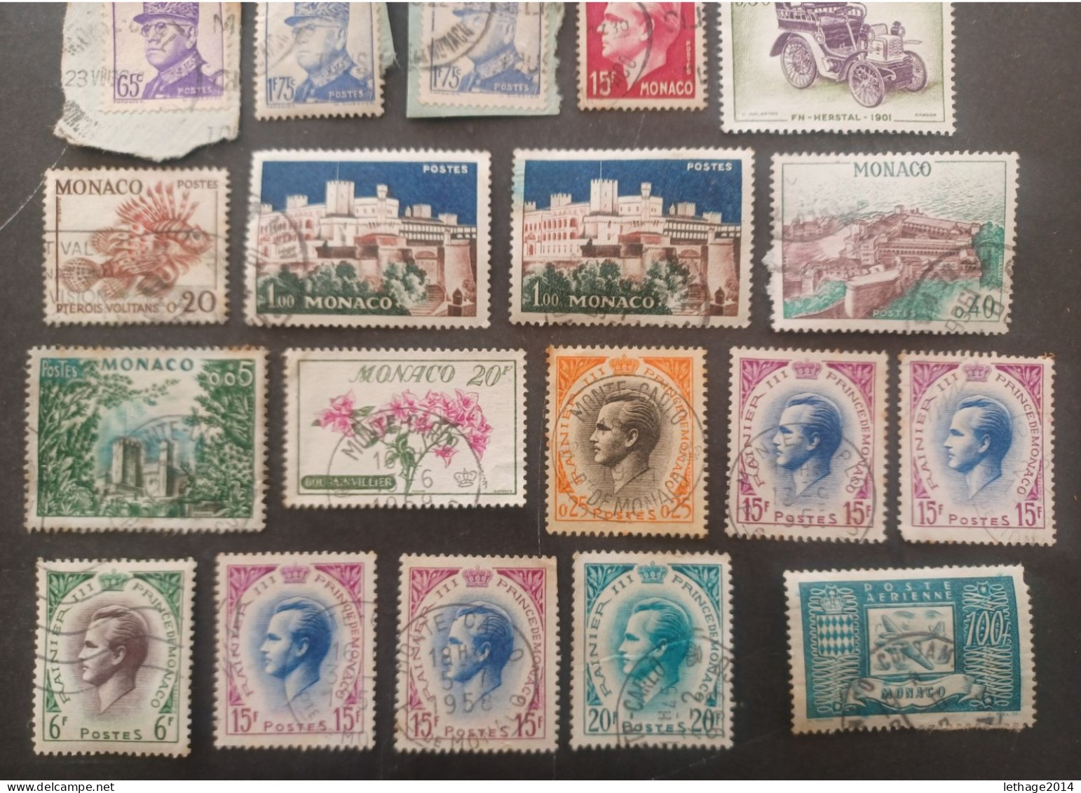 MONACO 1891 PRINCIPE ALBERTO YVERT N 16-22 17 SCANNERS + MANY FRAGMANT MNH OBLITERE STOCK LOT MIX  --- GIULY