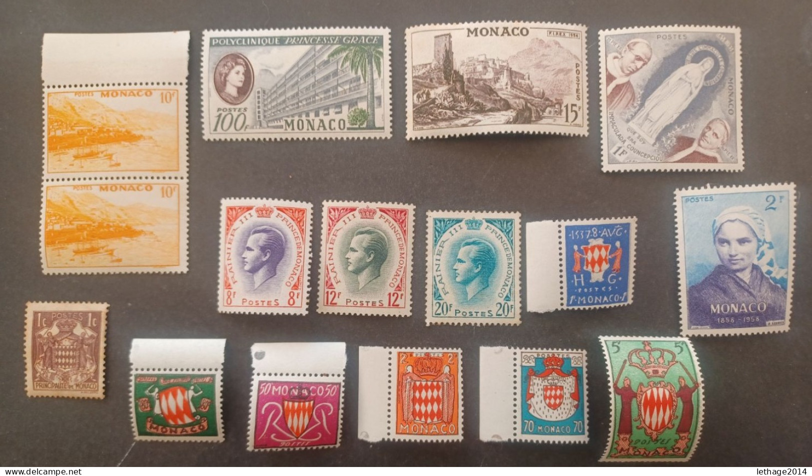 MONACO 1891 PRINCIPE ALBERTO YVERT N 16-22 17 SCANNERS + MANY FRAGMANT MNH OBLITERE STOCK LOT MIX  --- GIULY