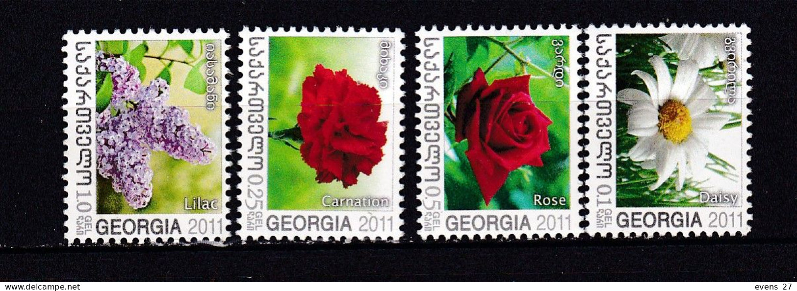 GEORGIA-2011-FLORA- ROSES-LILAC-MNH. - Rosas