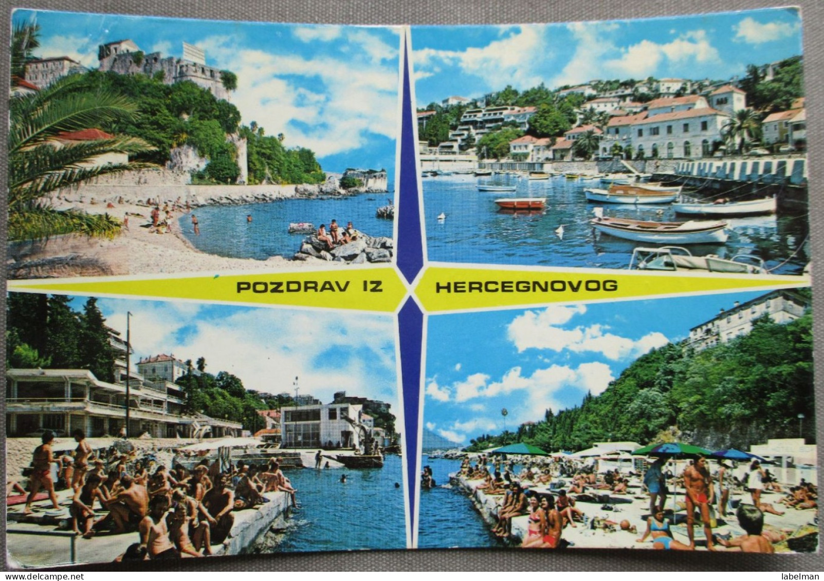 MONTENEGRO POZDRAV HERCEGNOVOG JUGOSLAVIA POSTCARD CARTOLINA ANSICHTSKARTE CARTE POSTALE POSTKARTE CARD KARTE - Etiketten Van Hotels