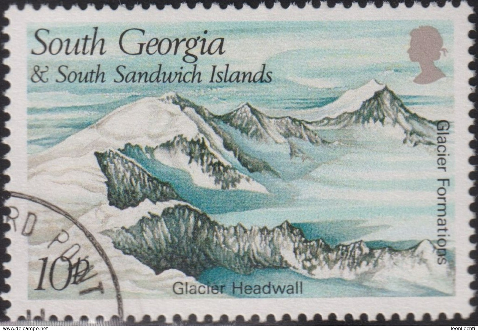 1989 Südgeorgien Und Südl. Sandwichinseln ° Mi:GS 176, Yt:FK-GS 192, Sg:GS 187,Glacier Formations: Glacier Headwall - South Georgia
