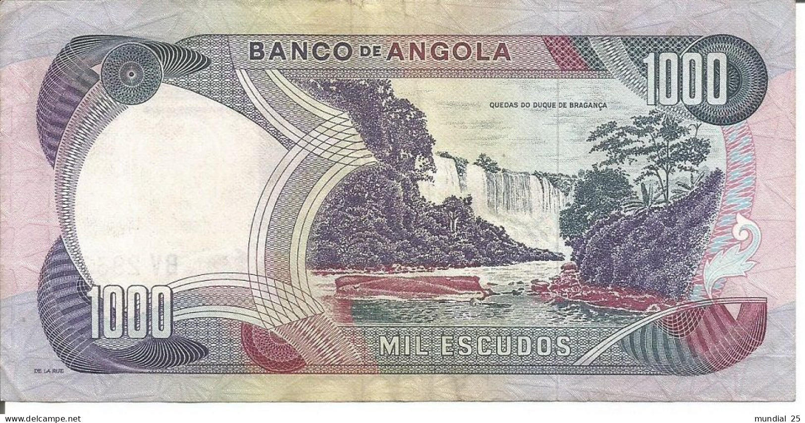 ANGOLA PORTUGAL 1.000$00 ESCUDOS 24/11/1972 - Angola