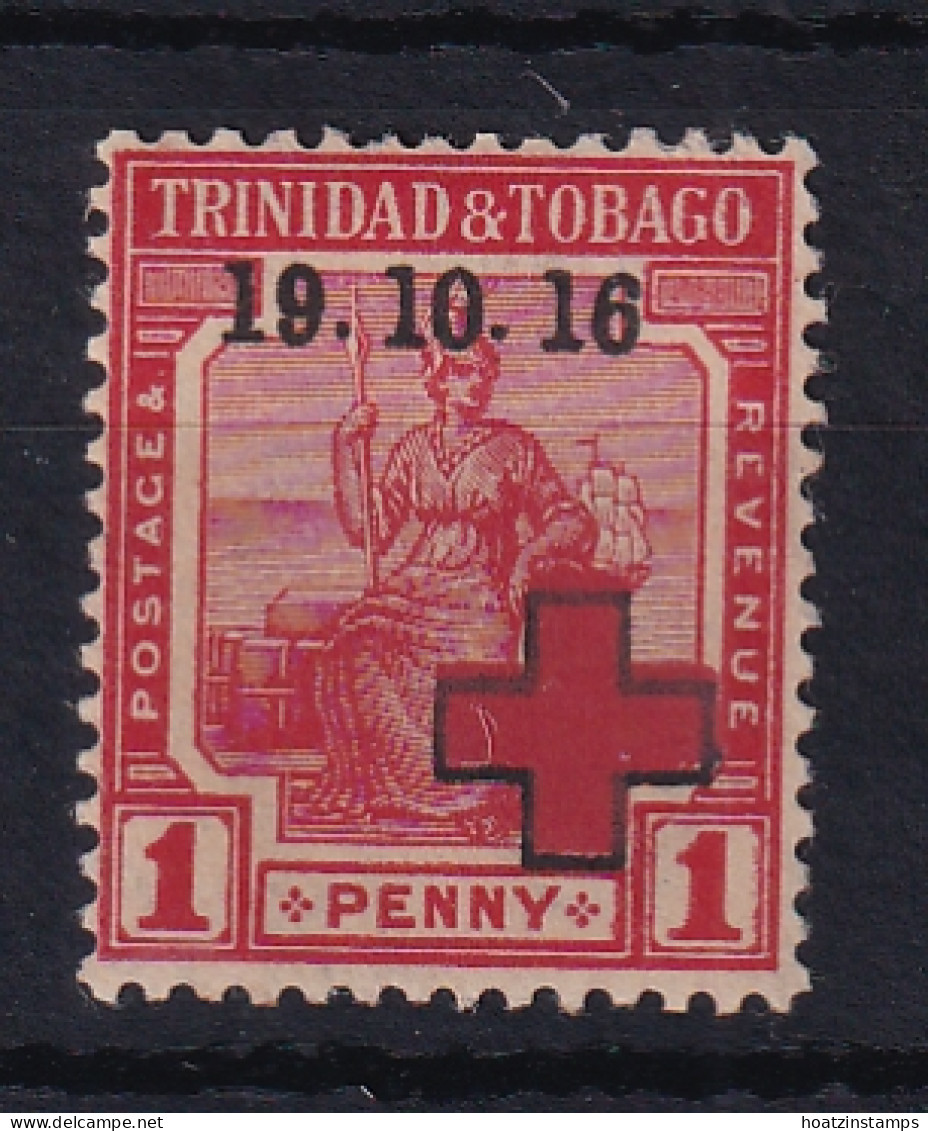 Trinidad & Tobago: 1916   Britiannia  'Red Cross' OVPT   SG175a    1d  [No Stop After '16']  MH  - Trinidad & Tobago (...-1961)