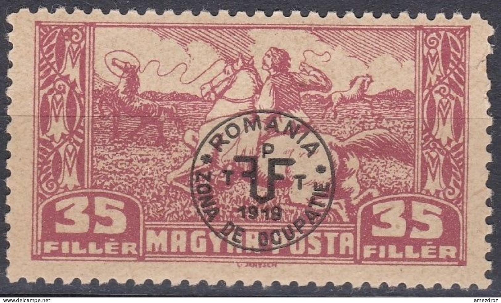 Hongrie Debrecen 1920 Mi 86 * Surcharge ROUMANIE ZONA DE OCUPATIE 1919 - Papier Mat   (A1) - Debreczin