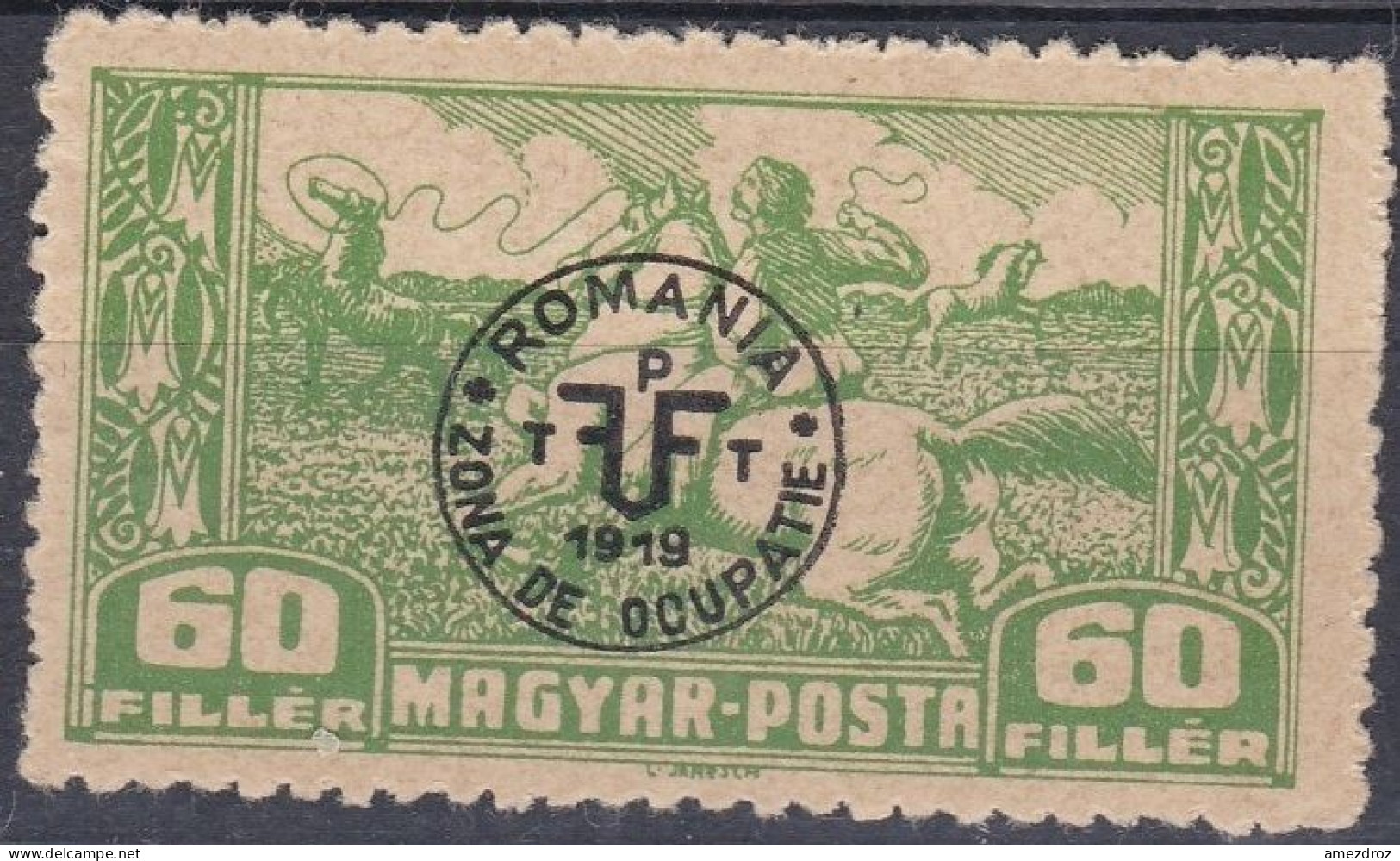 Hongrie Debrecen 1920 Mi 90 * Surcharge ROUMANIE ZONA DE OCUPATIE 1919 - Papier Mat   (A1) - Debrecen