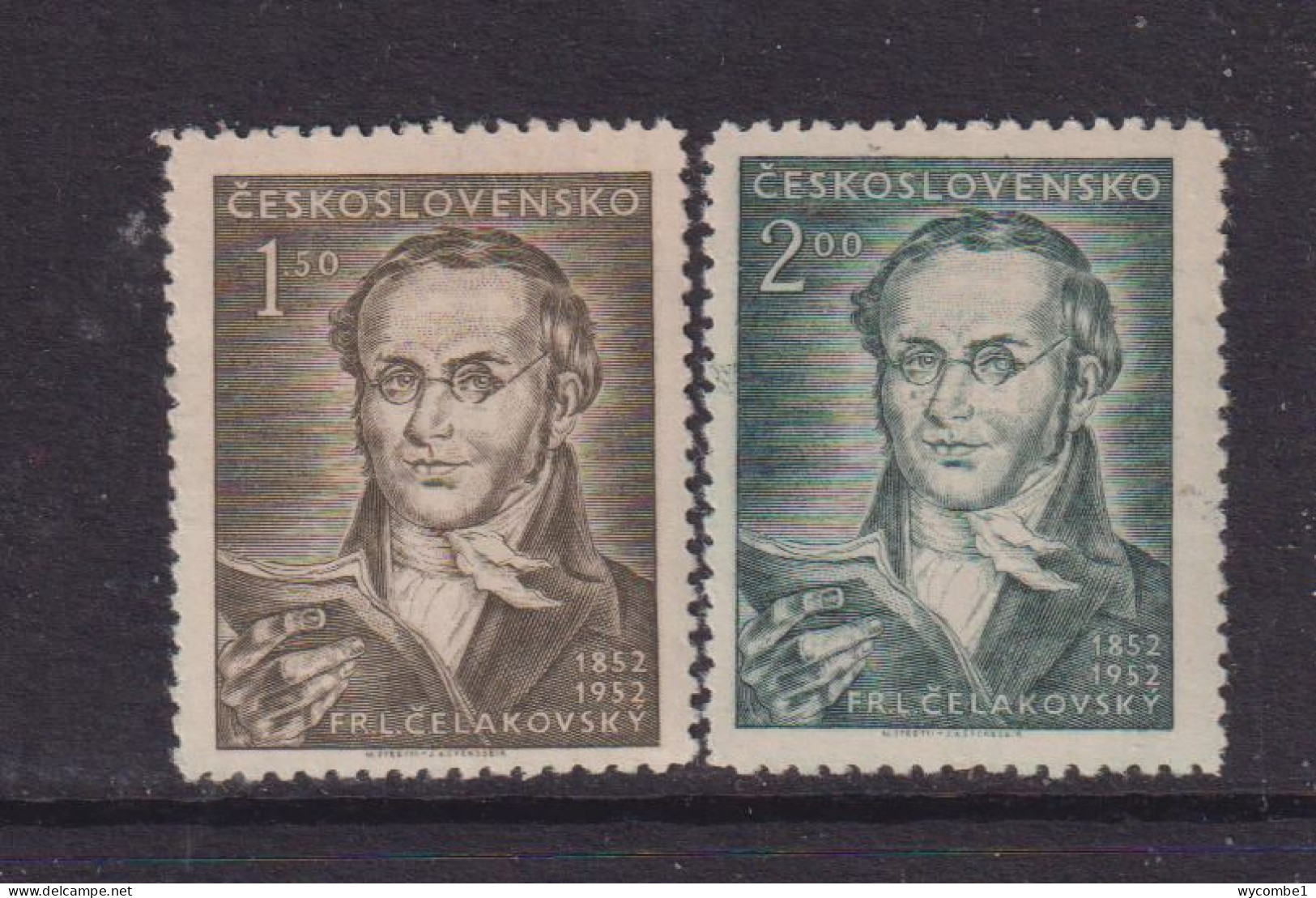 CZECHOSLOVAKIA  - 1952  Celakovsky Set   Never Hinged Mint - Ongebruikt