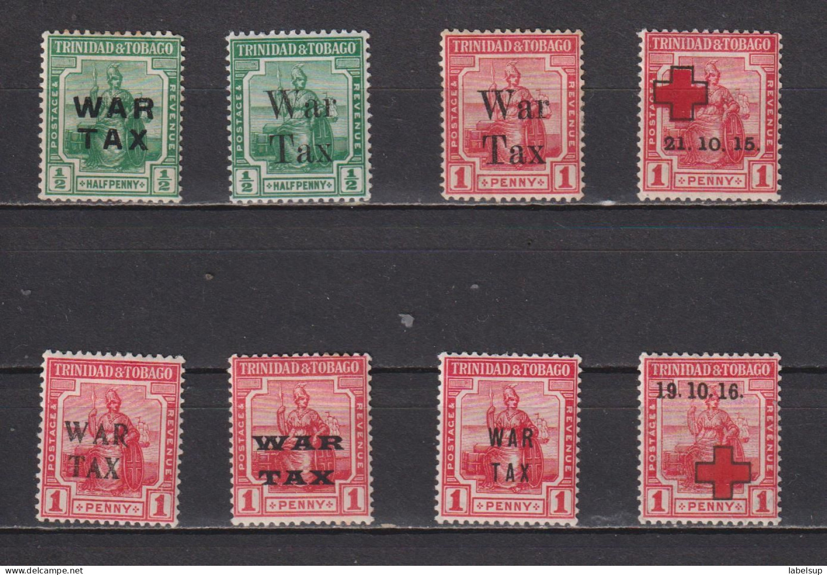 Timbres Neufs* De Trinité Et Tobago De 1916 1918 Variations WAR TAX MH - Trinidad Y Tobago