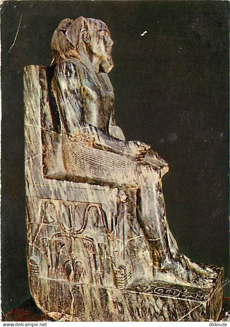 Egypte - Le Caire - Cairo - Musée Archéologique - Antiquité Egyptienne - Diorite Statue Of King Khefren Builder Of The S - Musei