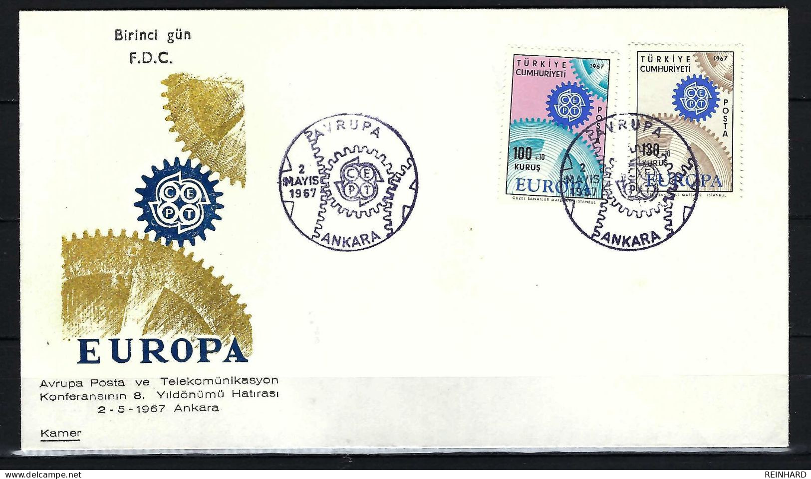 TÜRKEI FDC Mit Komplettsatz Europamarken 1967 (1) - Siehe Bild - FDC