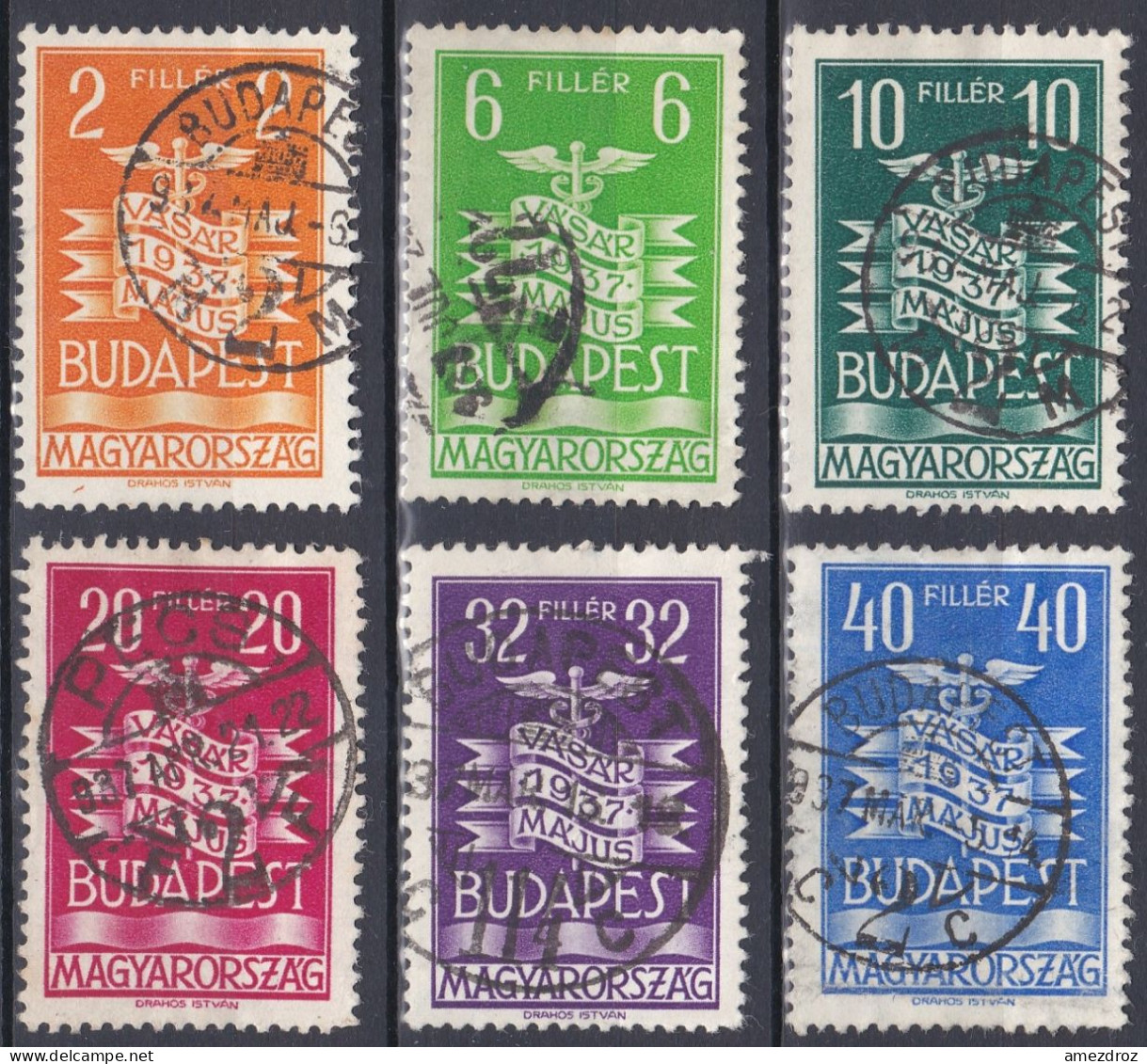 Hongrie 1937 Mi 543-548  (A10) - Oblitérés