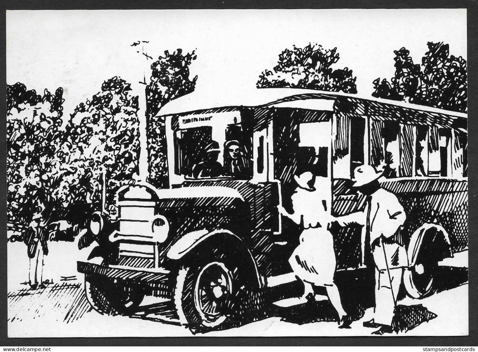Mozambique Carte Entier Postal Maputo Ancienne Autocar 1987 Moçambique Postal Stationery Maputo Old Bus - Bussen