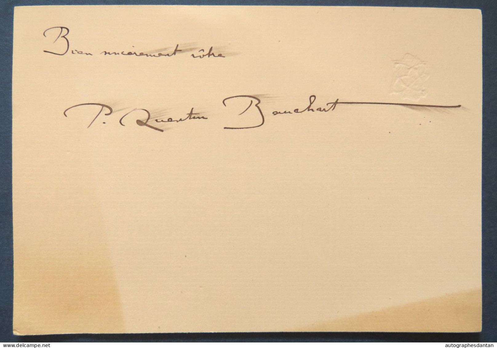 ● Quentin BAUCHART Magistrat & Homme Politique Né à Villers Le Sec (Aisne) - Carte Lettre Autographe - Politisch Und Militärisch