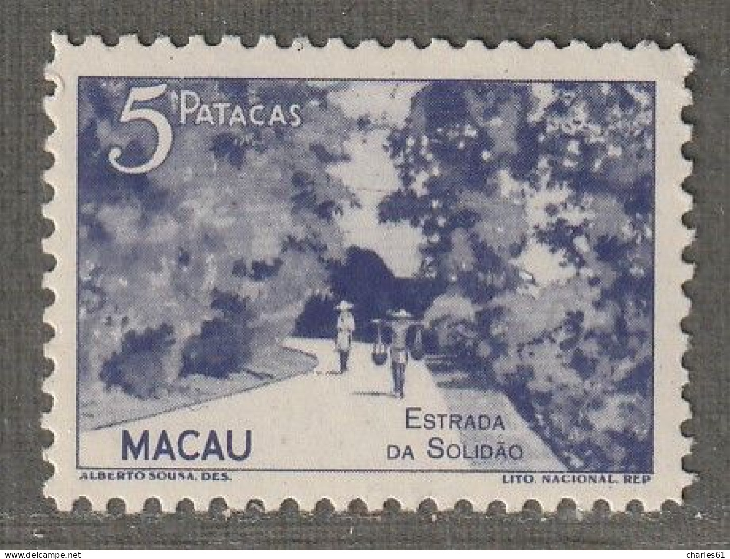 MACAO - N°335 ** (1948-51) Vue De La Colonie : 5p Violet - Unused Stamps