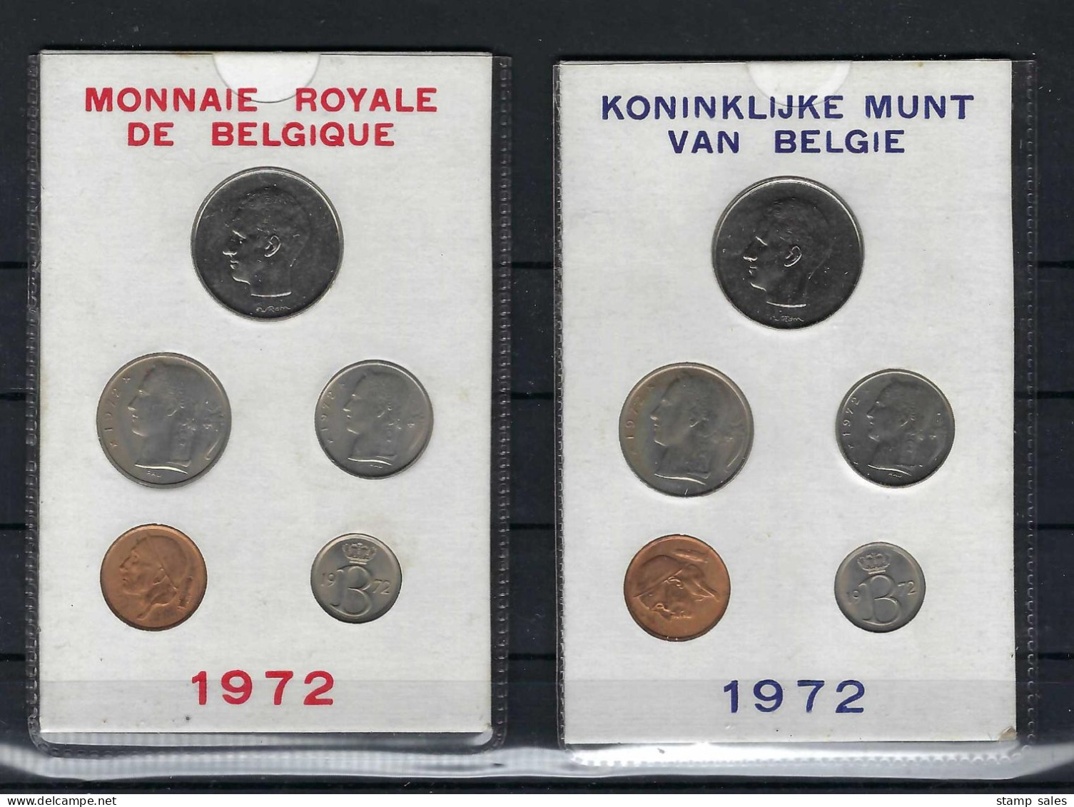 FDC-muntenset 1972 2 Mapjes In Karton Met Rood En Blauwe Opdruk (kwaliteit Zie Scan) - FDEC, BU, BE & Münzkassetten