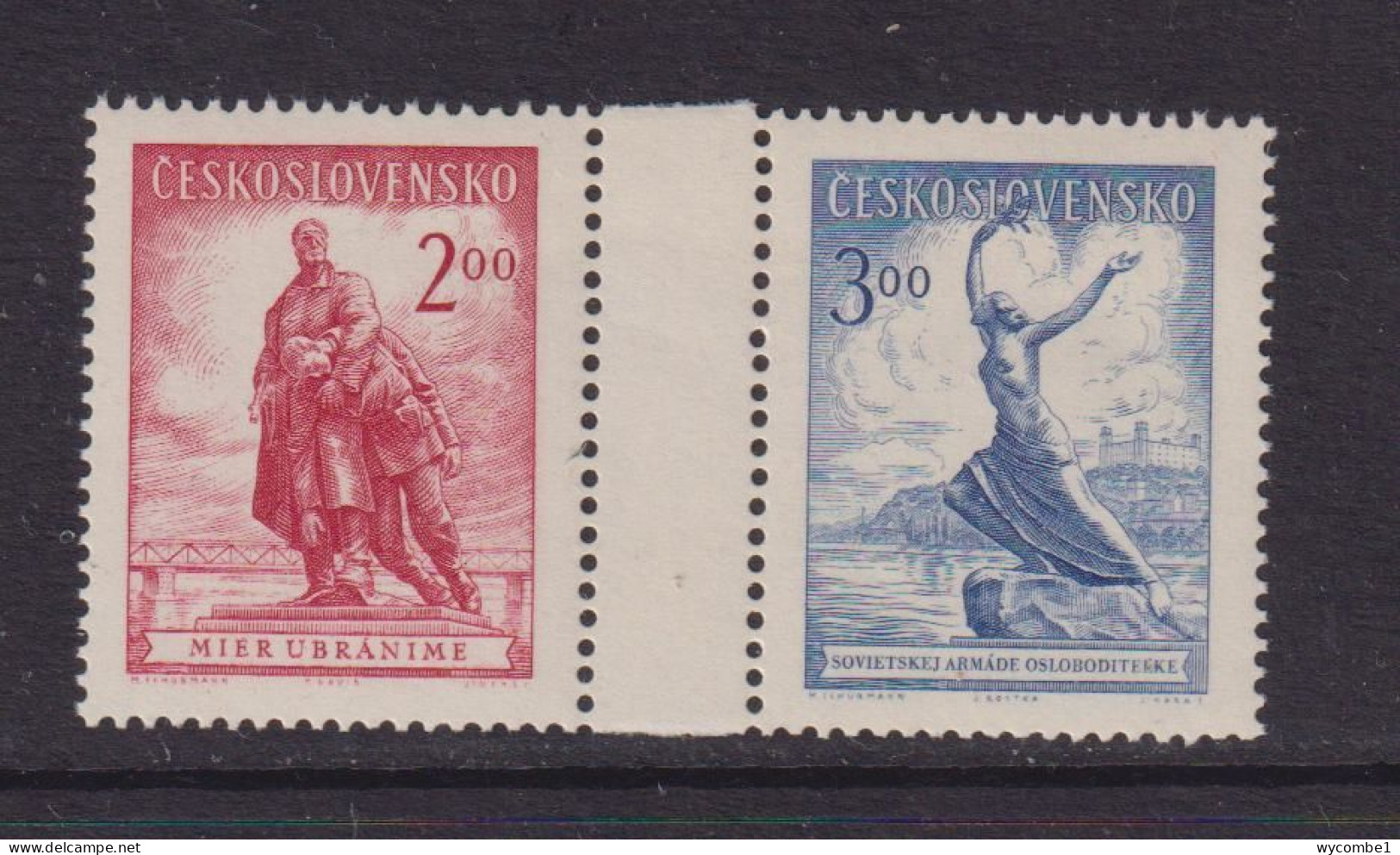 CZECHOSLOVAKIA  - 1952  Partisan And Soviet Army Memorials Set  Never Hinged Mint - Nuovi