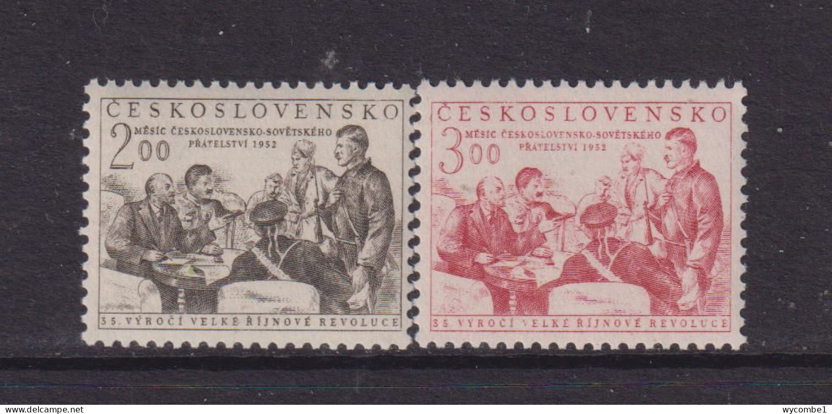 CZECHOSLOVAKIA  - 1952  Russian Revolution Set  Never Hinged Mint - Unused Stamps