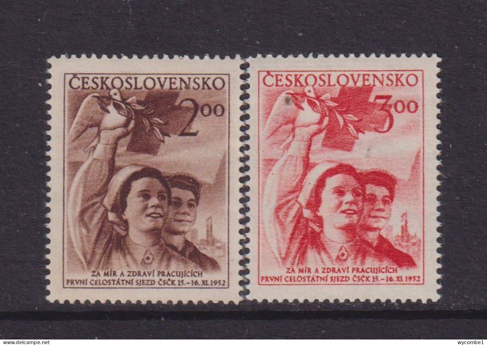 CZECHOSLOVAKIA  - 1952  Red Cross Set  Never Hinged Mint - Unused Stamps