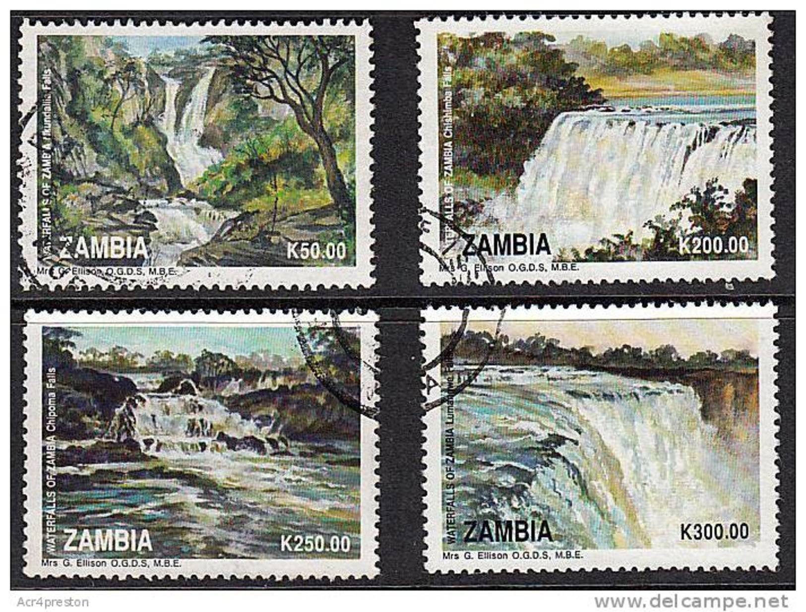 Zm0717u Zambia 1993, SG 717-720 Waterfalls Of Zambia, Fine Used - Zambia (1965-...)