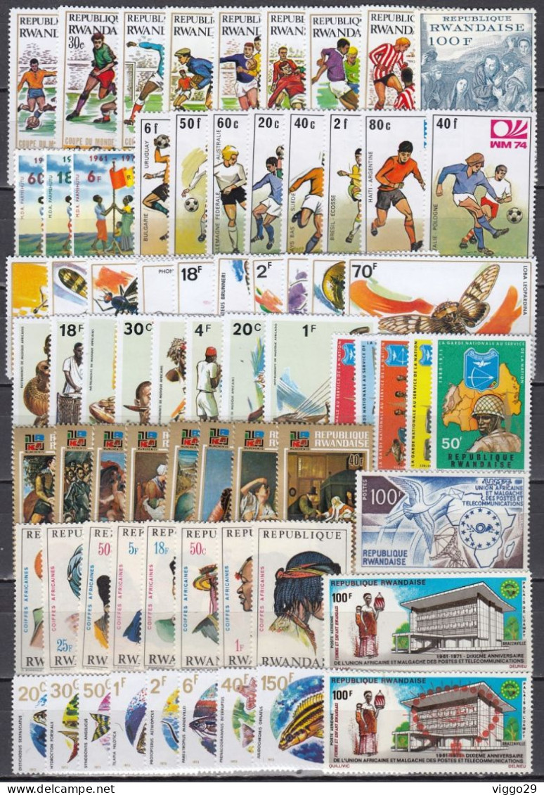 Rwanda 1970-1973, 13 Complete Sets & 3 Blocks (MNH **) - Ungebraucht