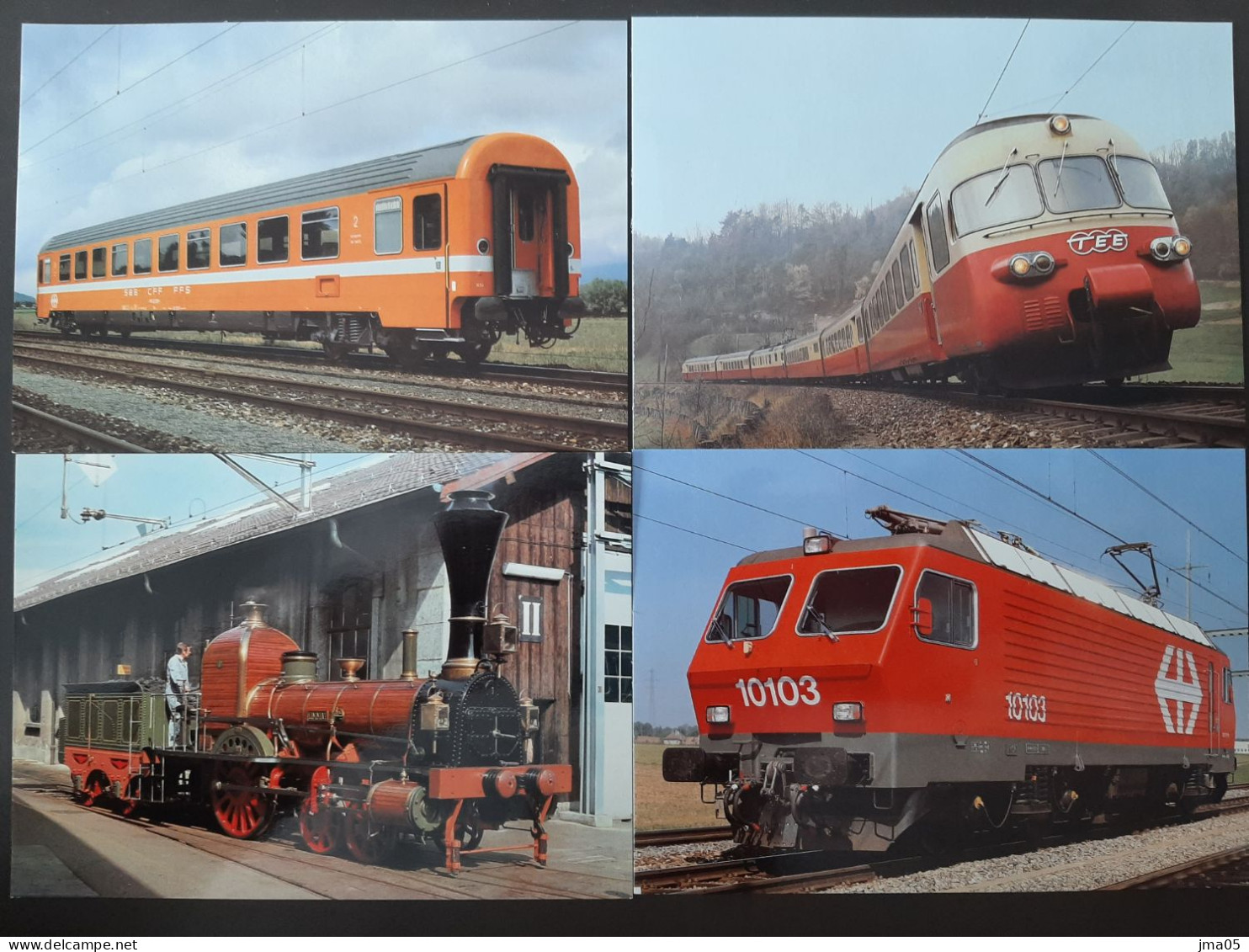 Beau Lot De 130 Cartes De Train - Locomotive - Train électrique - Motrice - Chemin De Fer Fédéraux De Suisse SBB CFF - Collections & Lots