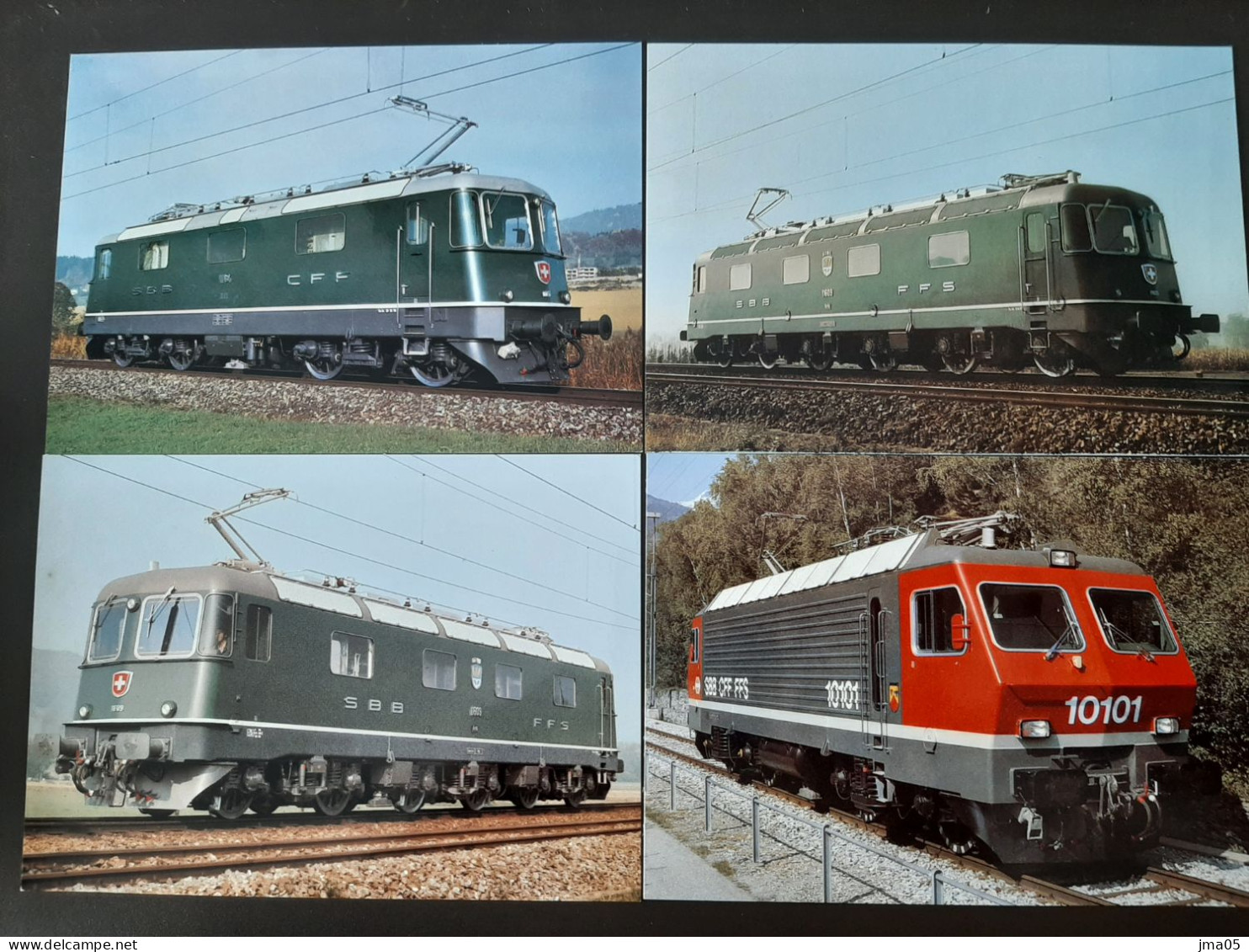 Beau lot de 130 cartes de Train - Locomotive - Train électrique - Motrice - Chemin de fer fédéraux de Suisse SBB CFF