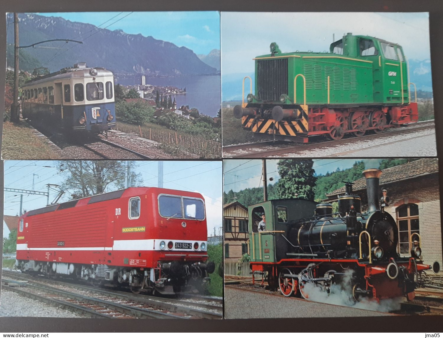 Beau lot de 130 cartes de Train - Locomotive - Train électrique - Motrice - Chemin de fer fédéraux de Suisse SBB CFF