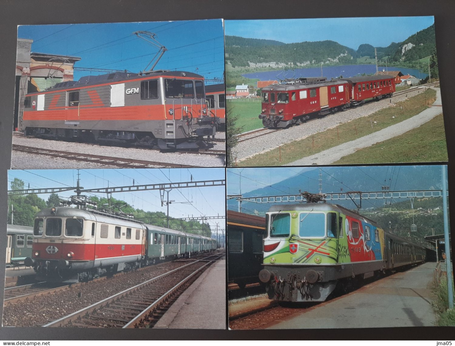 Lot de 130 cartes de Train - Locomotive - Train électrique - Motrice - Chemin de fer fédéraux de Suisse SBB CFF (05)