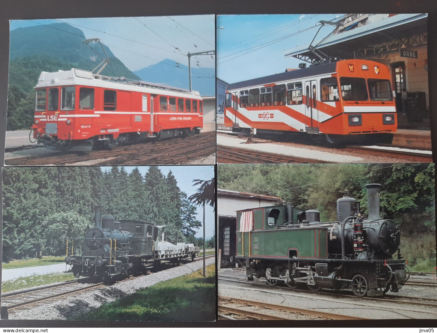 Beau lot de 130 cartes de Train - Locomotive - Train électrique - Motrice - Chemin de fer fédéraux de Suisse SBB CFF