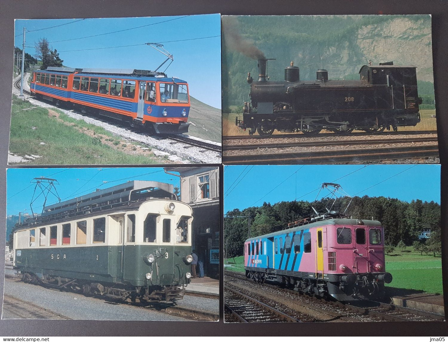 Lot de 130 cartes de Train - Locomotive - Train électrique - Motrice - Chemin de fer fédéraux de Suisse SBB CFF (05)