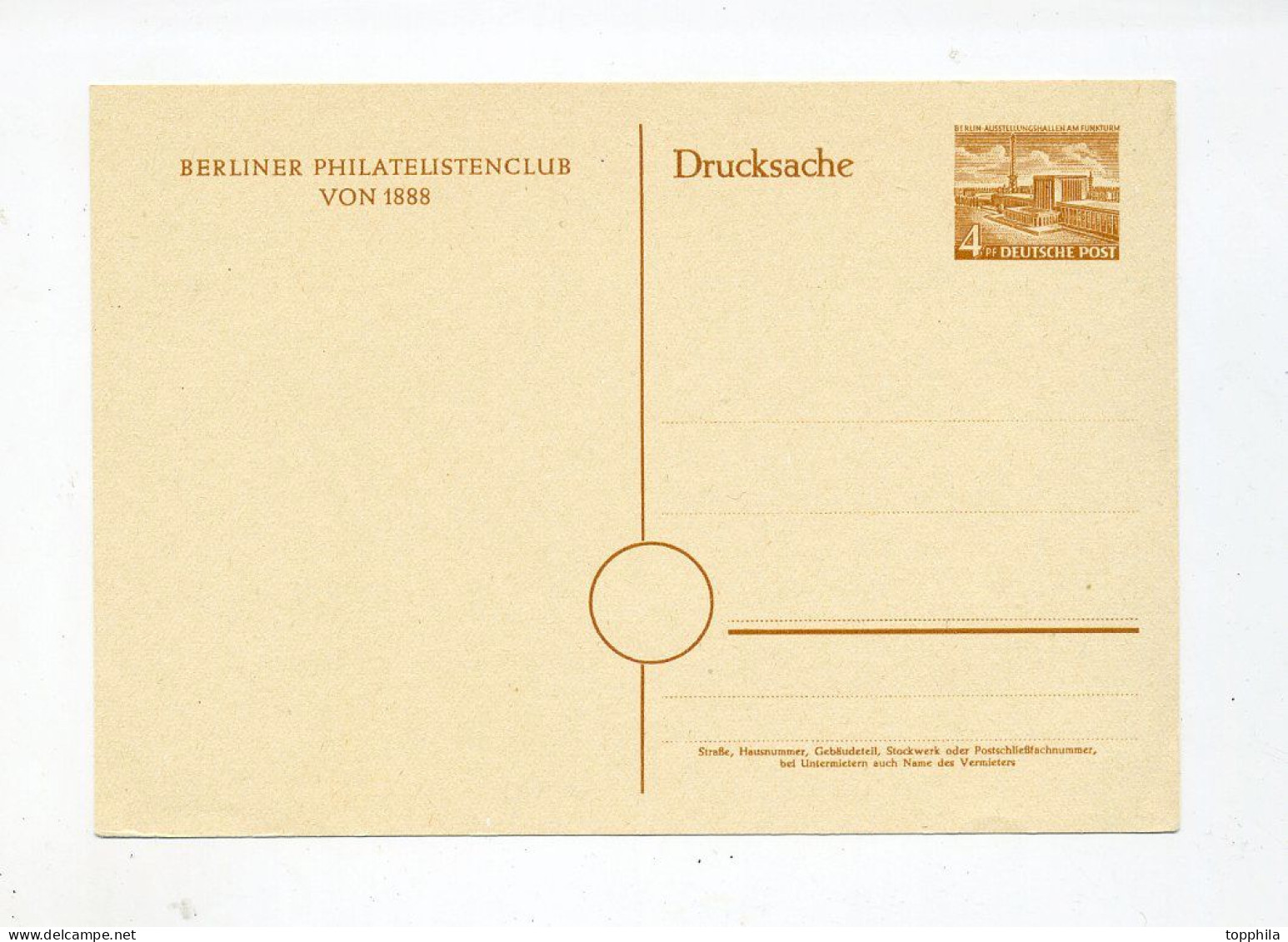 1953 Berlin Ungebrauchte Privat - GA 4 Pfg Bauwerke Philatelistenclub Von 1888 PP 1/6a - Cartes Postales Privées - Neuves