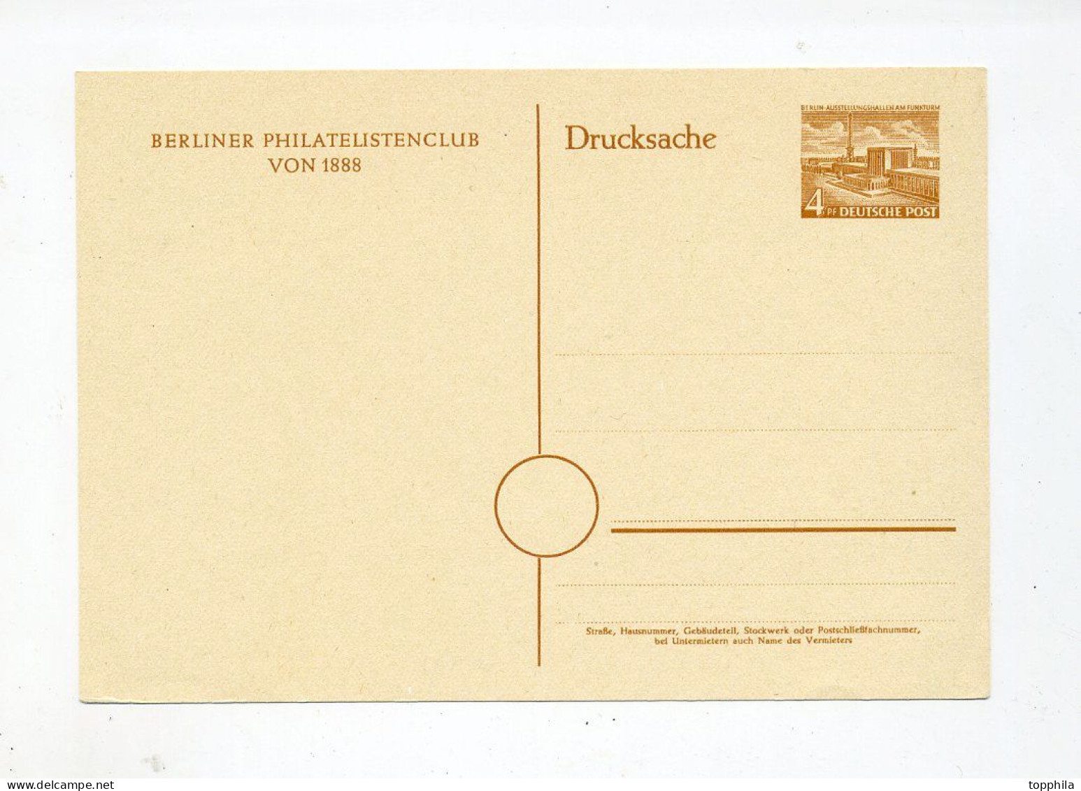 1953 Berlin Ungebrauchte Privat - GA 4 Pfg Bauwerke Philatelistenclub Von 1888 PP 1/6a - Privé Postkaarten - Ongebruikt