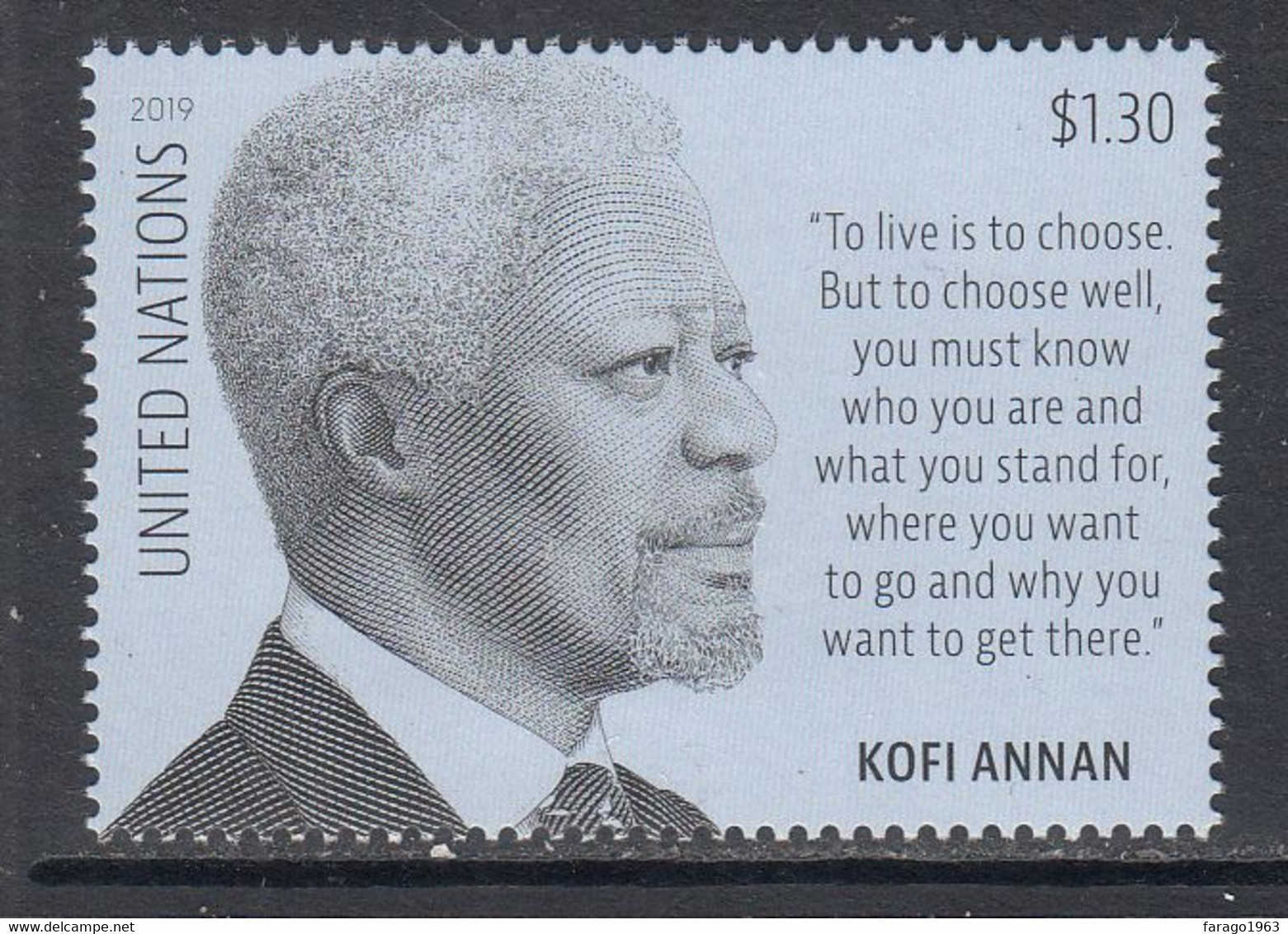 2019 United Nations New York Kofi Annan  Complete Set Of 1 MNH - Neufs