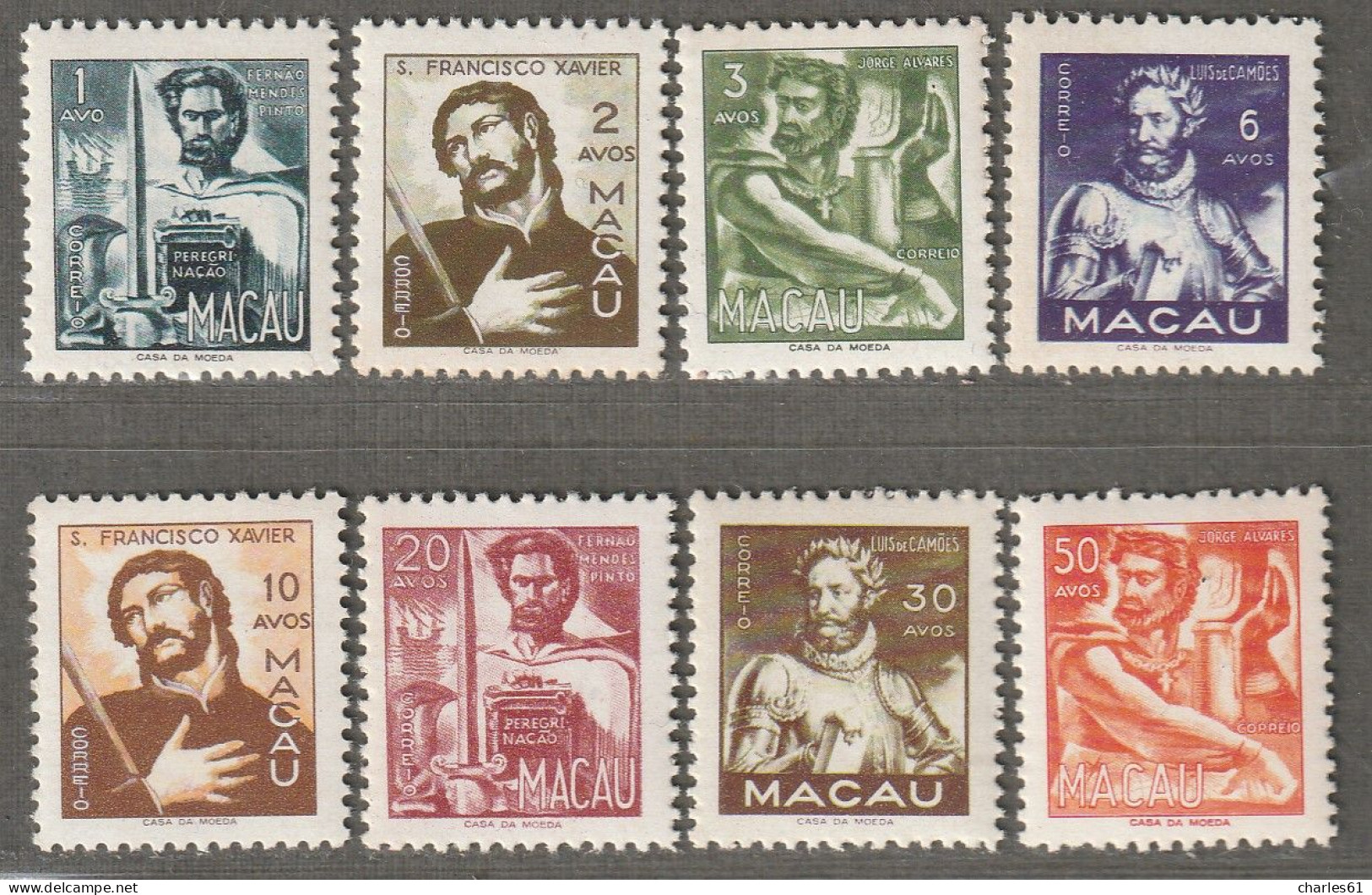 MACAO - N°345/52 ** (1951) Grandes Figures Portugaises - Unused Stamps