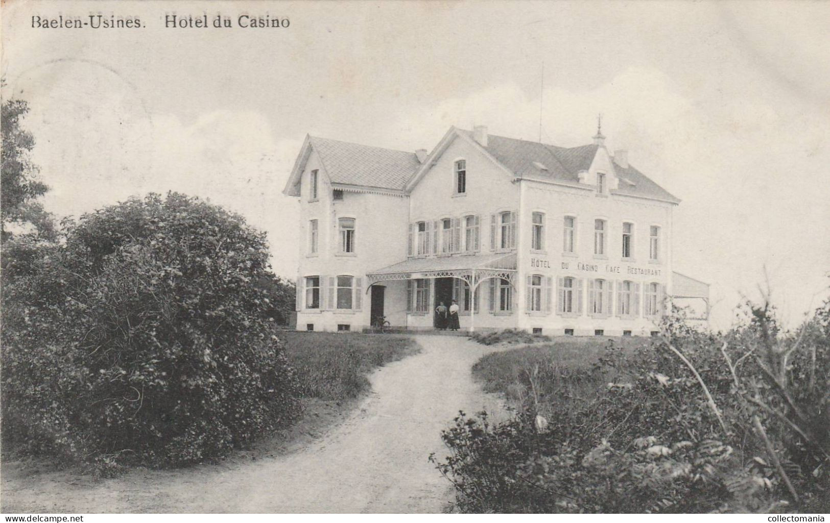 1 Oude Postkaart Baelen Balen Usines Fabrieken Hotel  Café Restaurant  Hotel Du Casino - Balen