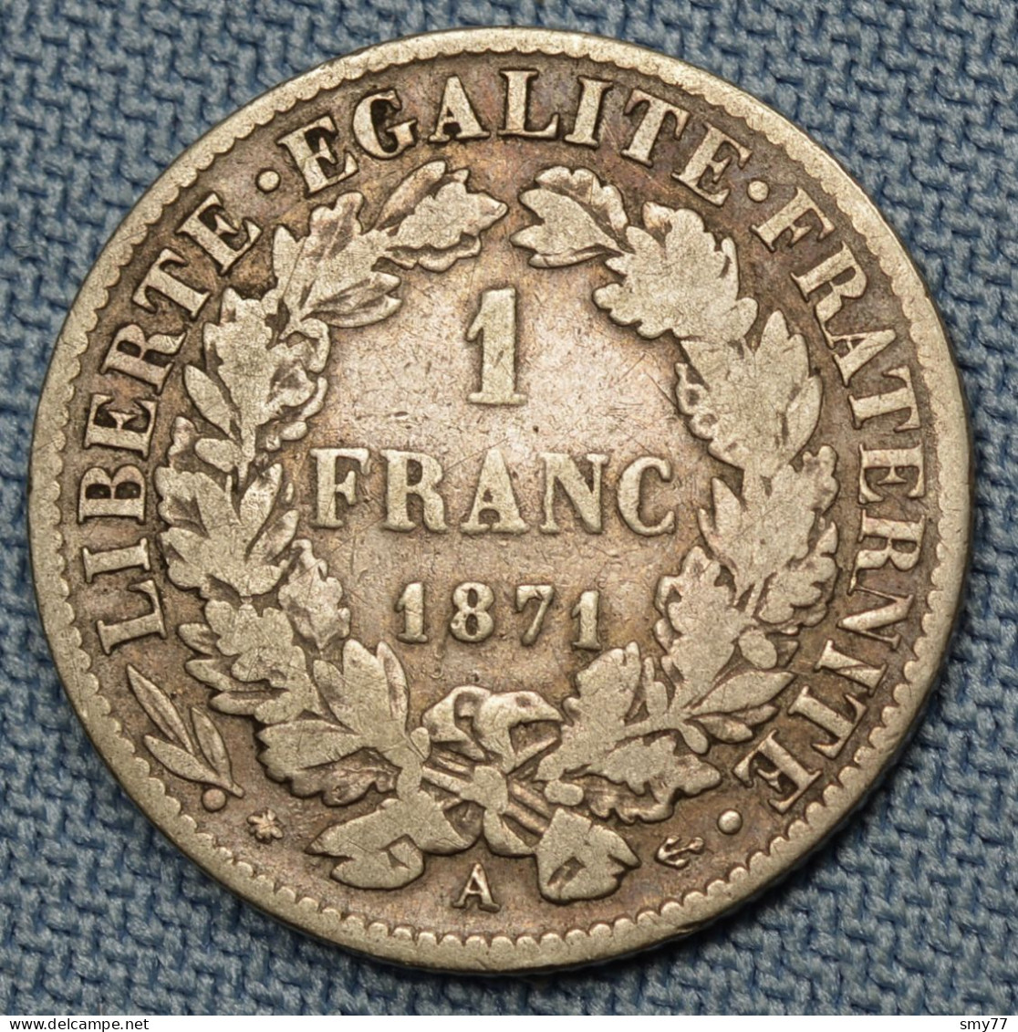 France • 1 Franc • 1871 A • Grand A • Cérès • [24-337] - 1 Franc