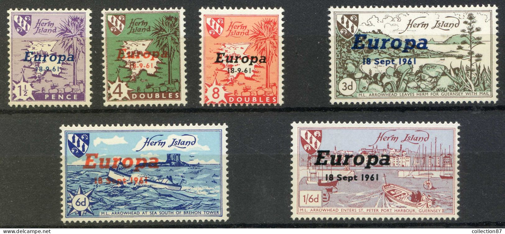 REF 002 > EUROPA 1961 < HERN ISLANDS * * 6 Valeurs Neuf Luxe - MNH * * > Emission Locale Guernesey - 1961