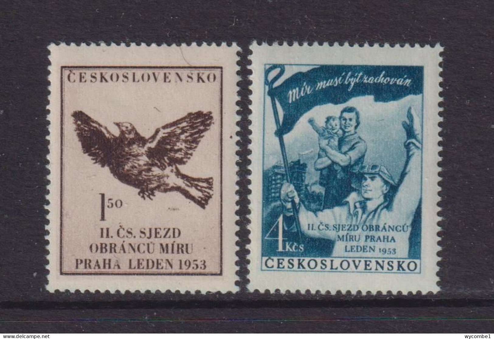 CZECHOSLOVAKIA  - 1953  Peace Congress Set  Never Hinged Mint - Neufs