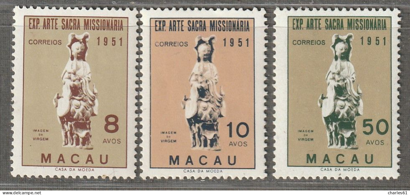 MACAO - N°360/2 * (1953) Exposition D'art Missionnaire Sacré. - Unused Stamps