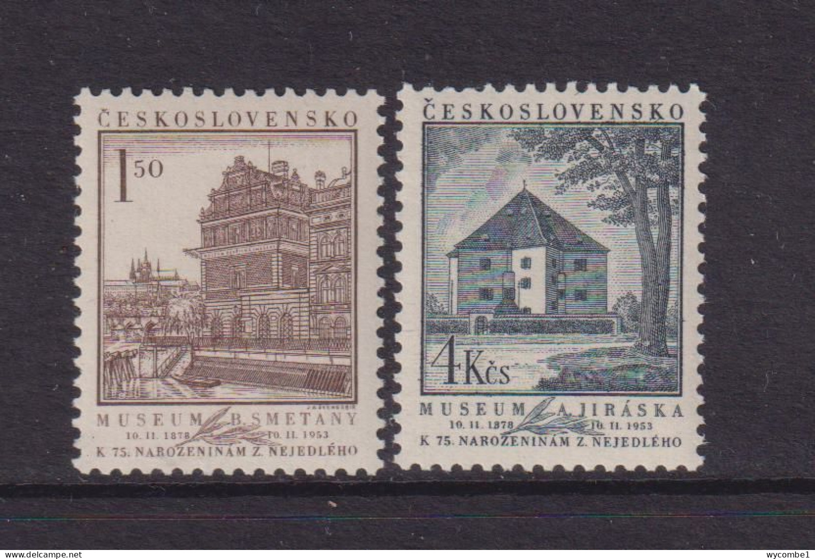 CZECHOSLOVAKIA  - 1953  Smetana Museum Set  Never Hinged Mint - Unused Stamps